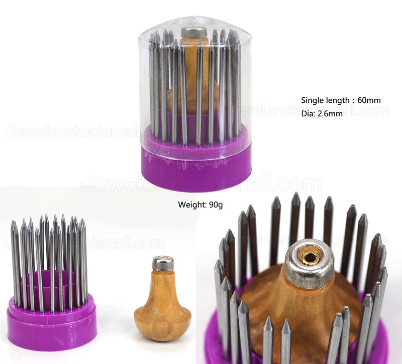 1 Set Jewelry Bead Grain Tools Set Graver Beader with Graver Wood Handle for Goldsmith Diamond Stone Setting Graver Jewelry Tools kit