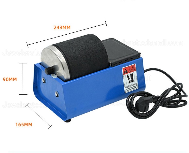 Mini Rotary Polishing Machine Bead Polisher with Rubber Buckets Roll Barrel Rotary Grinding Jewelry Tools