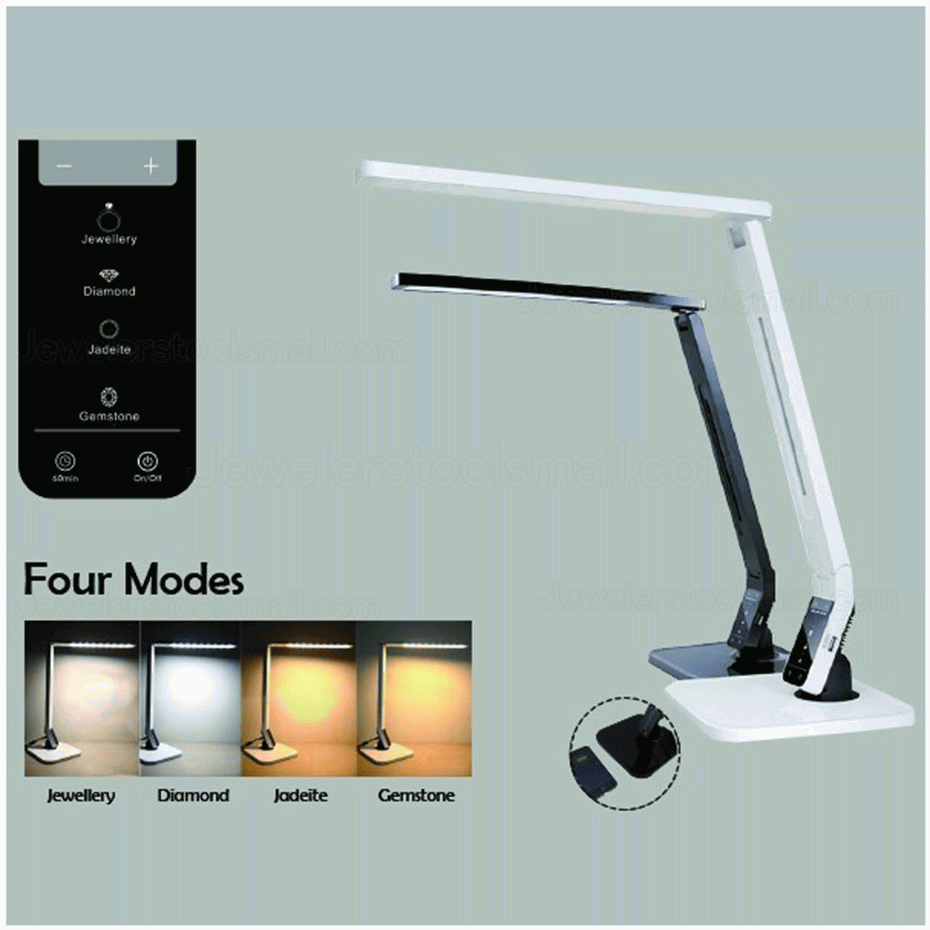 Jewelry Diamond Grading Bench Lamp LED Gemstone Lamp Adjustable USB Slot