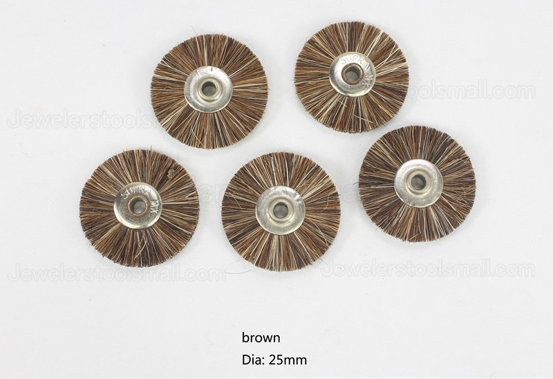 100 Pcs/bag Jewelry Polishing Brown Polishing Brushes without Shank Brush Dia 19mm/22mm/25mm