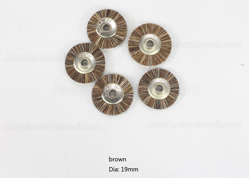 100 Pcs/bag Jewelry Polishing Brown Polishing Brushes without Shank Brush Dia 19mm/22mm/25mm