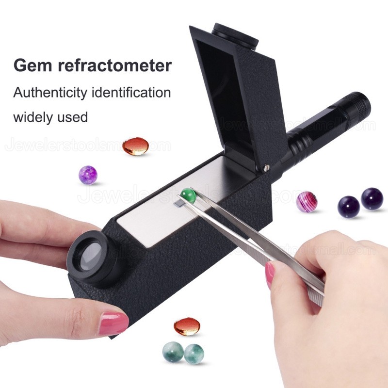 Gem Refractometer Gemstone ldentification LED Light Diamond Detector Jewelry Testing Tools