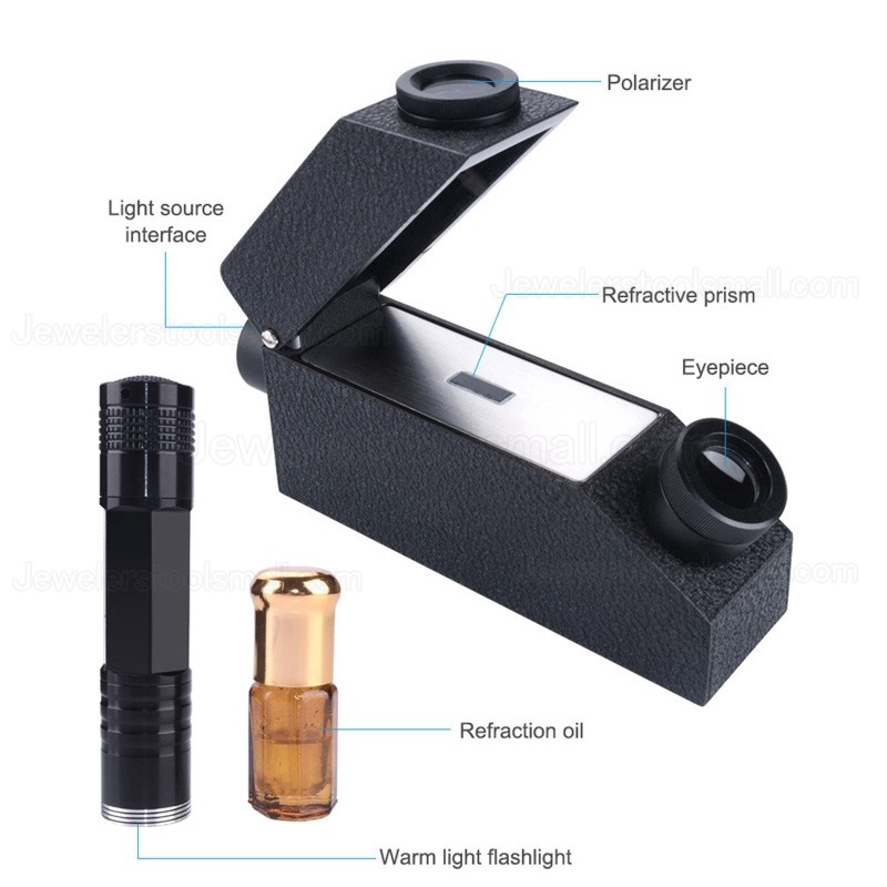 Gem Refractometer Gemstone ldentification LED Light Diamond Detector Jewelry Testing Tools