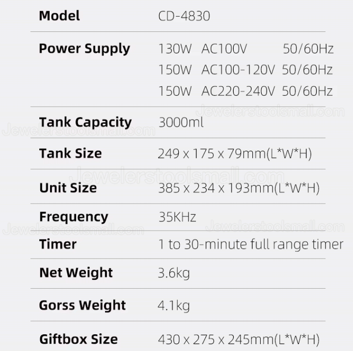 Codyson CD-4830 3L Commercial Ultrasonic Cleaner Machine with Timer & Heater for Jewelry, Hardware Parts