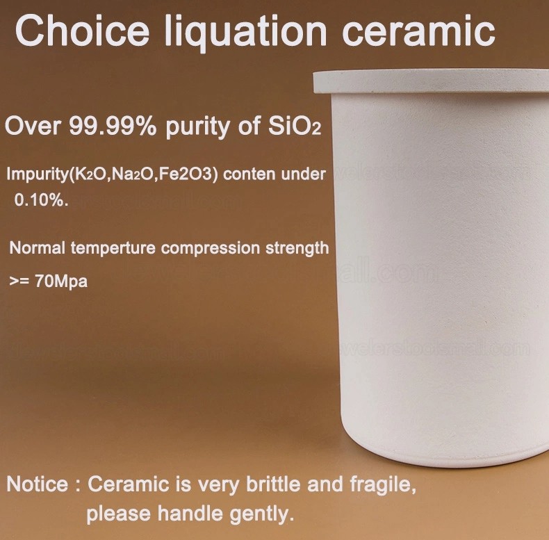 5KG Induction Quartz Melting Crucible Ceramic Outer Shield For Furnace