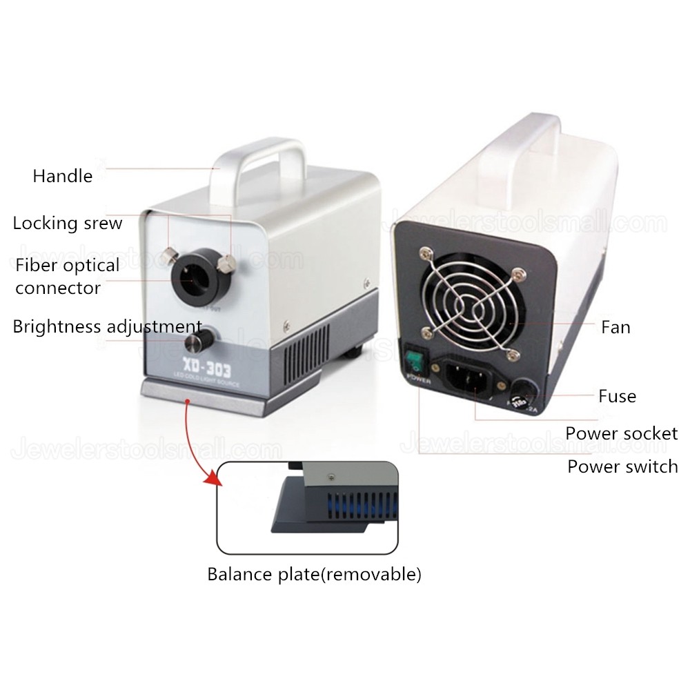 Portable LED 20W Cold Light Source Optical Fiber Jewelry Identification Industrial Inspection