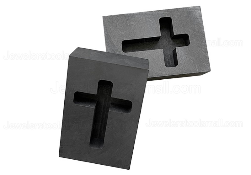 Small Graphite Ingot Bar Mold Cross Shape Mould Crucible for Melting Gold Silver Casting DIY Tool