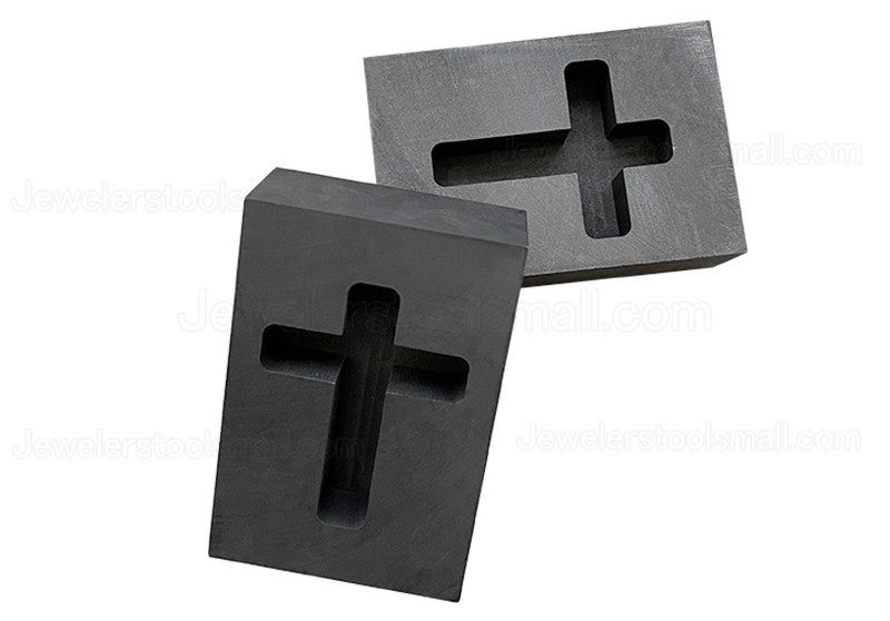 Small Graphite Ingot Bar Mold Cross Shape Mould Crucible for Melting Gold Silver