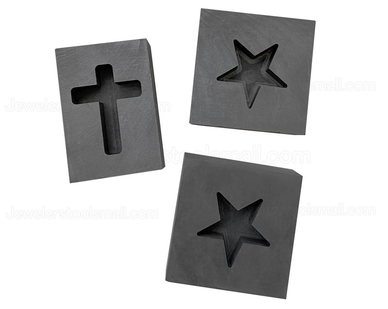 Small Graphite Ingot Bar Mold Cross Shape Mould Crucible for Melting Gold Silver