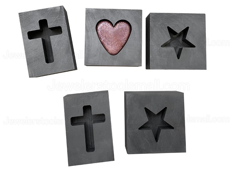 Small Graphite Ingot Bar Mold Cross Shape Mould Crucible for Melting Gold Silver