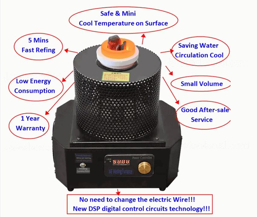 4-6KG Small Gold Melting Induction Machine Furnace For Melting Bronze Steel Iron Silver Copper