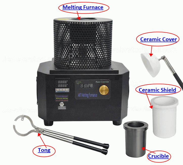 4KG Small Gold Melting Induction Machine Furnace For Melting Bronze Steel Iron Silver Copper