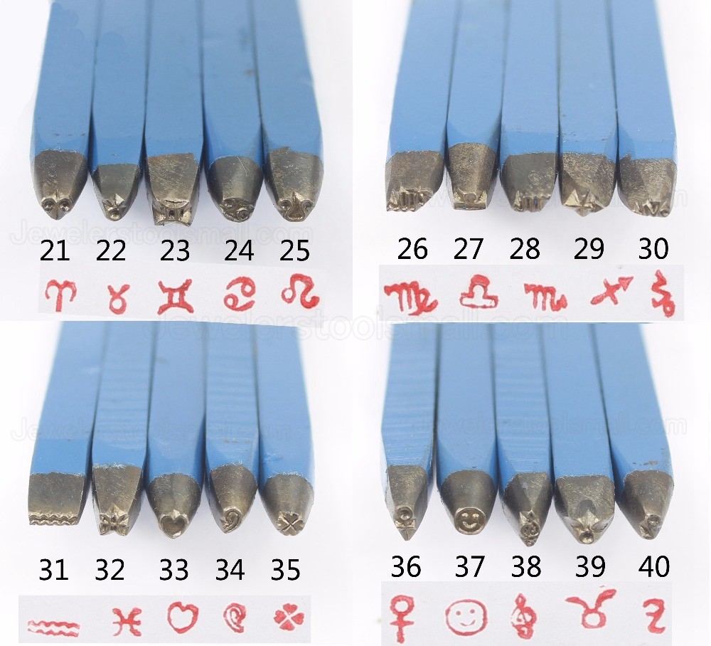 20PCS Steel Design Stamp Punch Tool for Beading & Jewelry Making Metal Design Stamps Mixed Set
