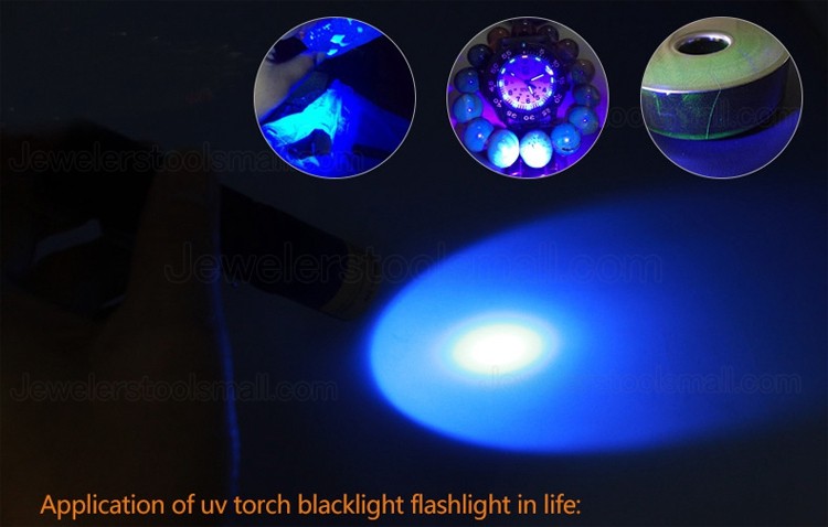 UV Flashlight Detector for Amber/Jade/Diamond/Mineral/Gemstones 3 in OneWhite+Yellow+365nm UV