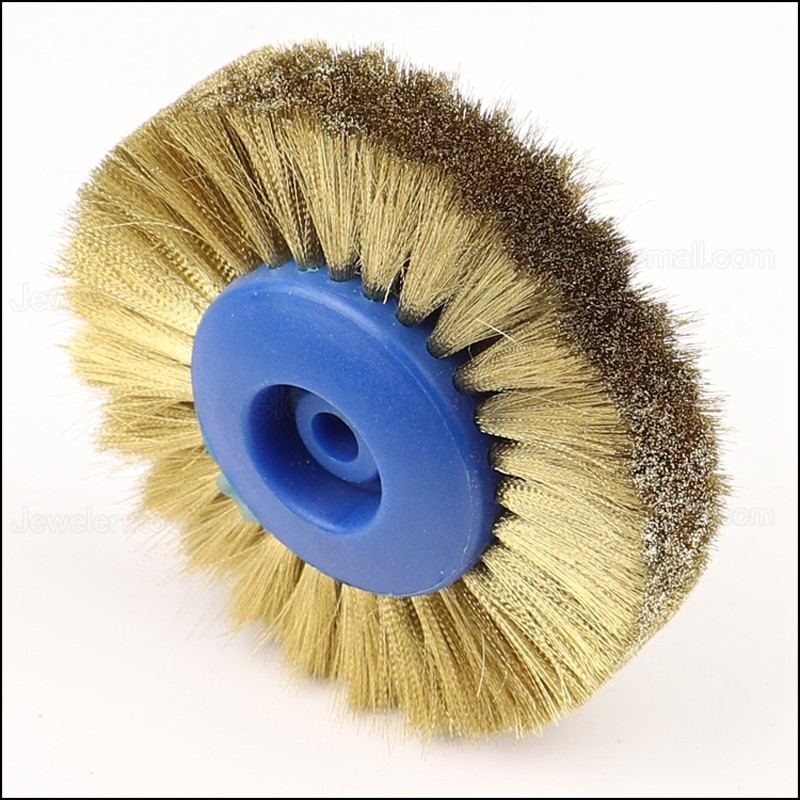 10 Pcs Copper Brush Dremel Clean Brush for Wooden Metal Jewelry Jade Crafts 7mm Shaft Mounted Polishing Wheel Brush