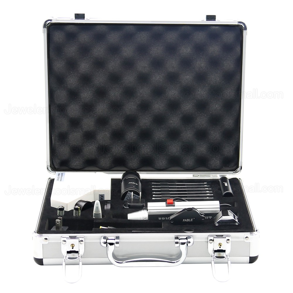 Portable Gemstone Travel Lab Gemological Laboratory Jewelry Testing Identification Tools with 8 Kinds Gemology Identify Tools