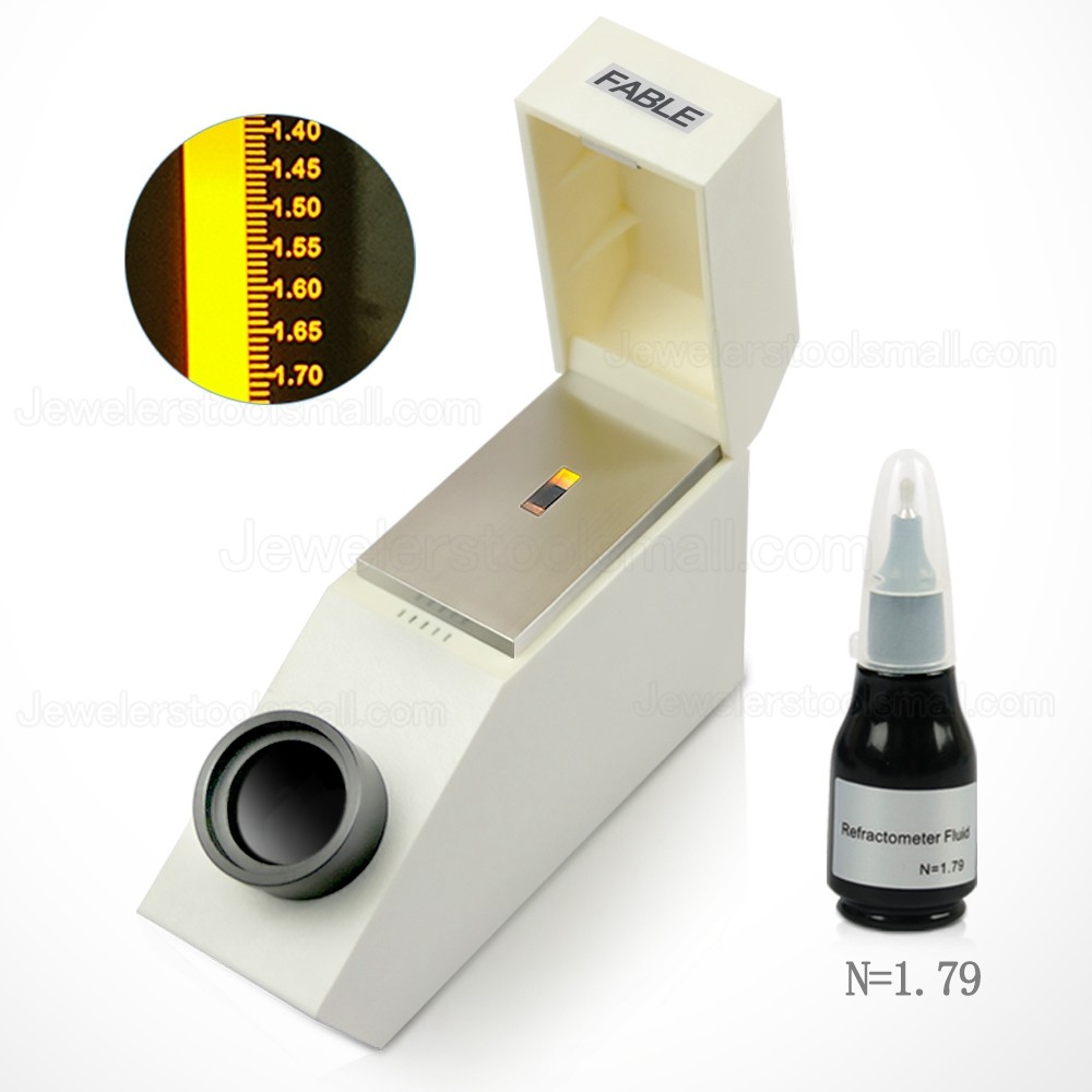 Professional Jewelry Refractometer Refractive Index Gem Refractometer Built-in Monochromatic LED Light with More Accuracy of 0.002