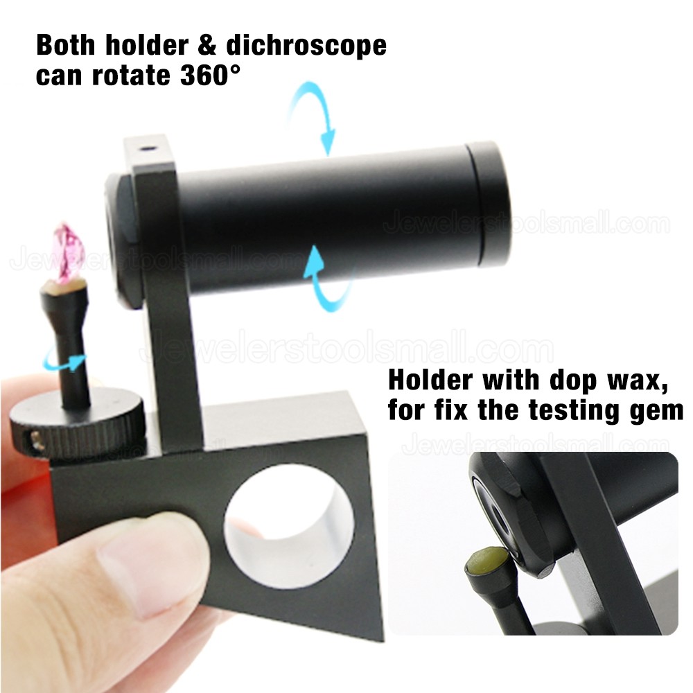 Small Rotating Calcite Dichroscope Inspect Pleochroism Color in Gemstones Jewelry Testing Identification Tools