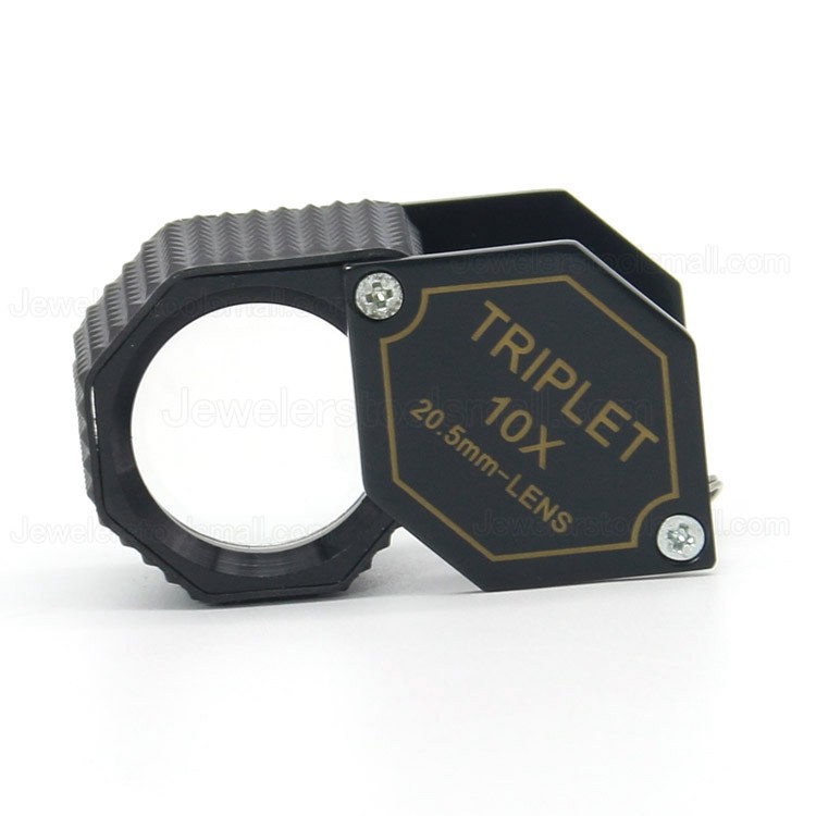 Handheld Pocket Gem Lens Eye loupe Fable Brand Triplet 10x Loupe with Rubber Coating