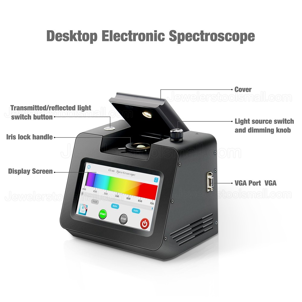 Professional Laboratory Digital Black Desktop Electronic Observe spectrum Tool Jewellery Tester Gem Spectroscope