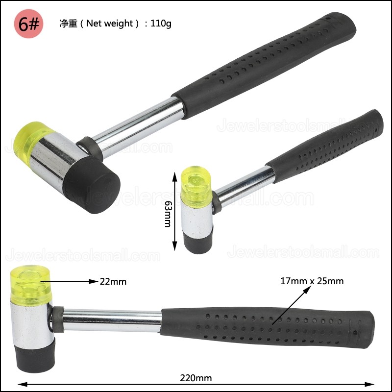 22mm Double Face Soft Tap Rubber Hammer Jewelry Tools Multifunctional Hand Tool Hard Plastic & Non Slip