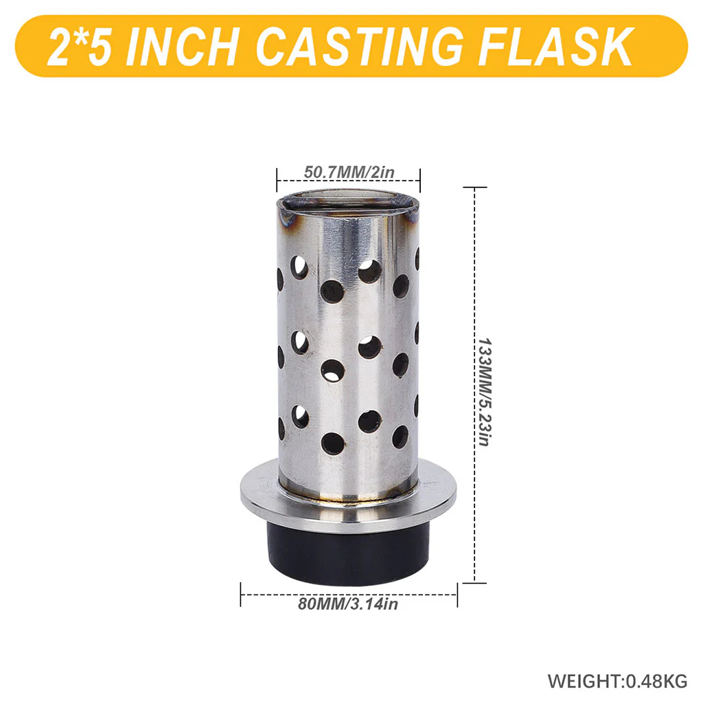 2 / 4 / 5 / 6 Inches Perforated Stainless Steel Casting Flask for Jewelry Vacuum Casting Machine