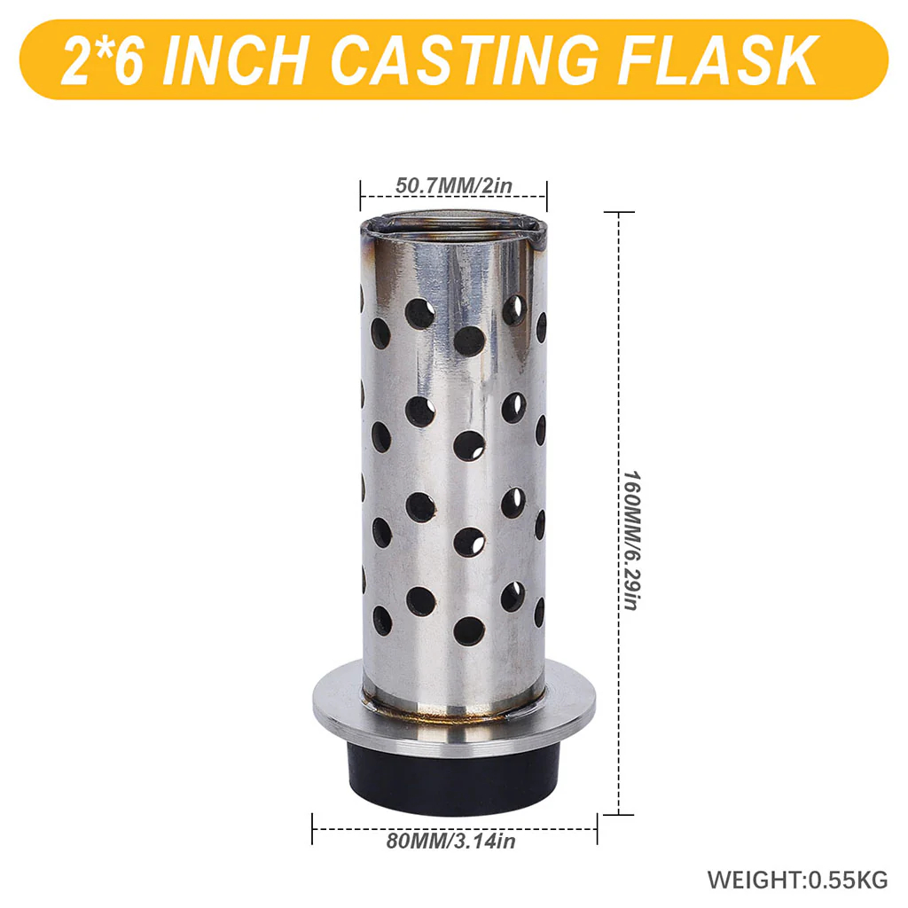 2 / 4 / 5 / 6 Inches Perforated Stainless Steel Casting Flask for Jewelry Vacuum Casting Machine