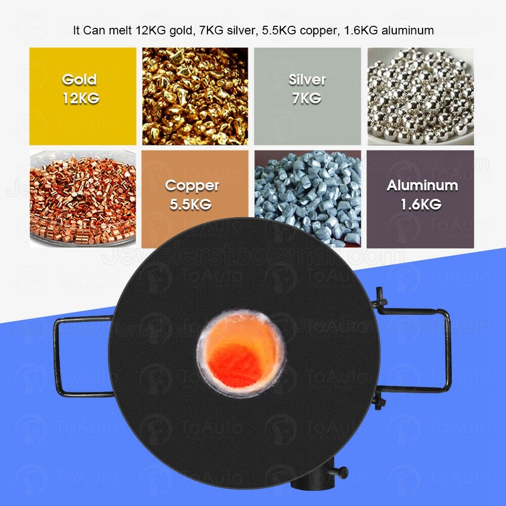 6KG Gas Propane Jewelry Melting Furnace Refining Forge Copper Gold Silver Aluminum Metal Melting Furnace