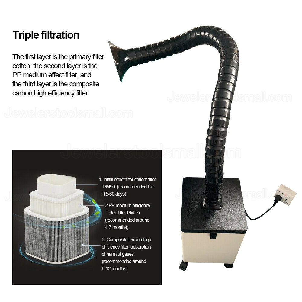 Portable Jewelry Welding Fume Extractor Flexible Head for Jewelry Making Polishing Engraving Repair