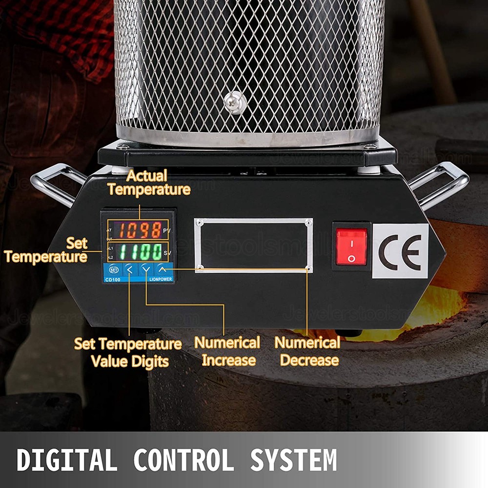 3KG Gold Melting Furnace Digital Melting Furnace Machine Melting Furnace with Graphite Crucible