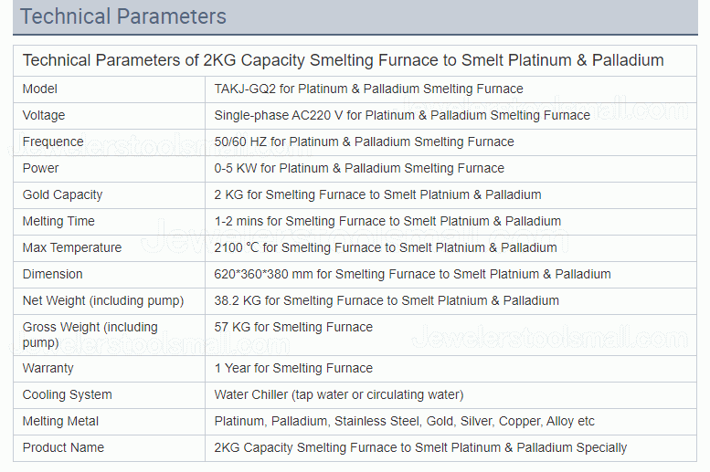 1KG/2KG/3KG Smelting Furnace to Smelt Platinum Jewelry Making Machine