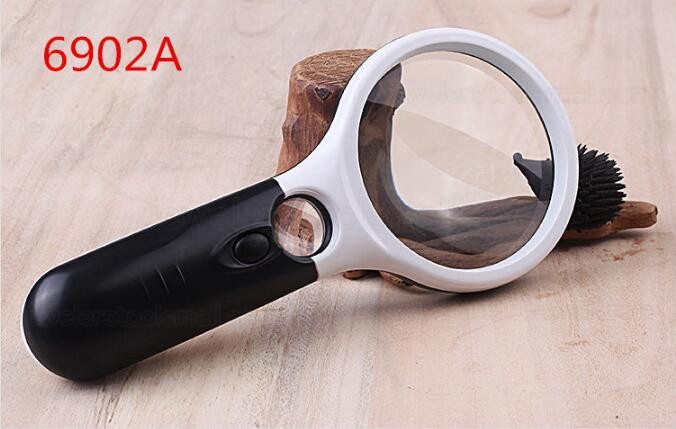 45X Magnifying Glass Lens Diamond painting tool Pocket Microscope Reading Jewelry Loupe Handheld Magnifier with Led Light