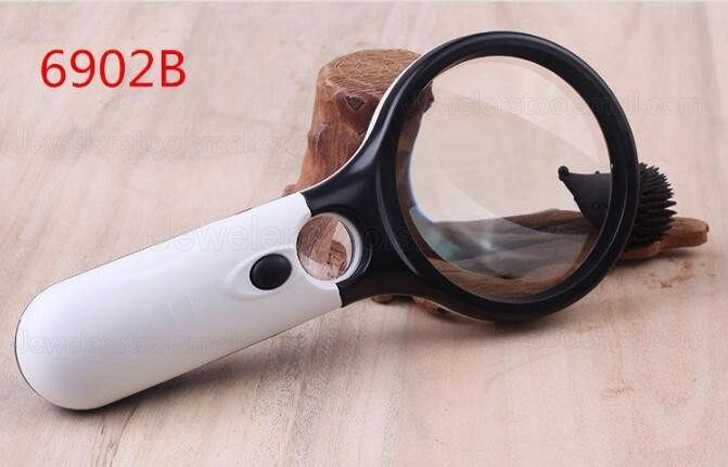 45X Magnifying Glass Lens Diamond painting tool Pocket Microscope Reading Jewelry Loupe Handheld Magnifier with Led Light