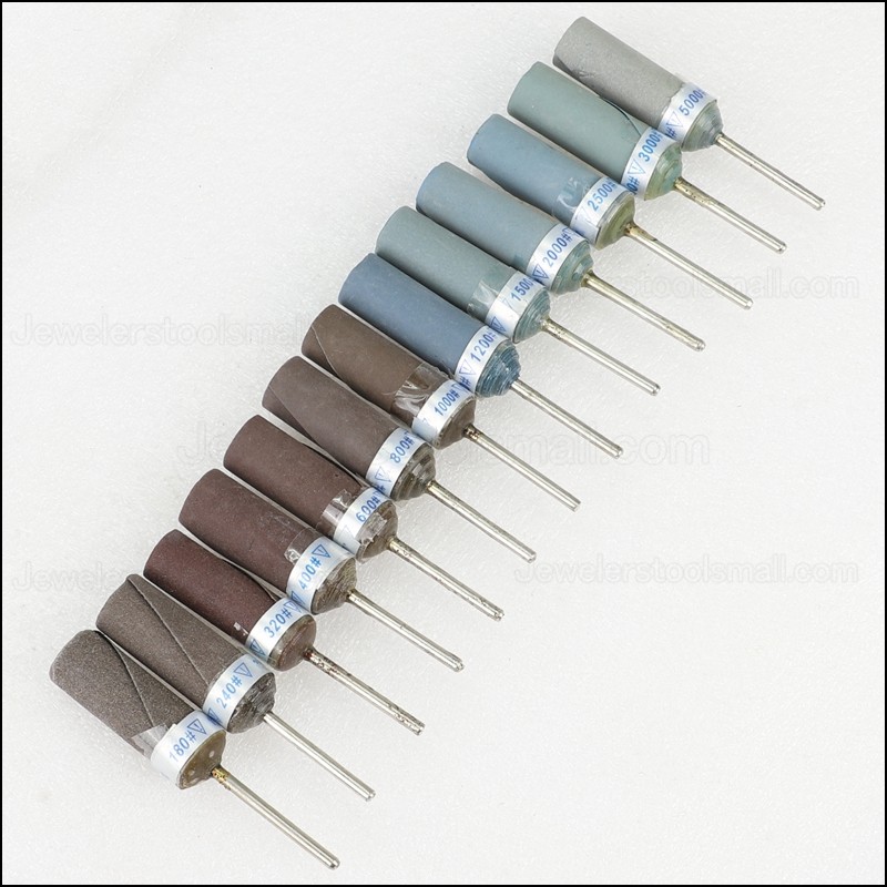 13Pcs Grit 240 to 5000 Sand Paper Bar Sandpaper Rotary Cutter 2.35mm Rod Abrasive Grinding Head