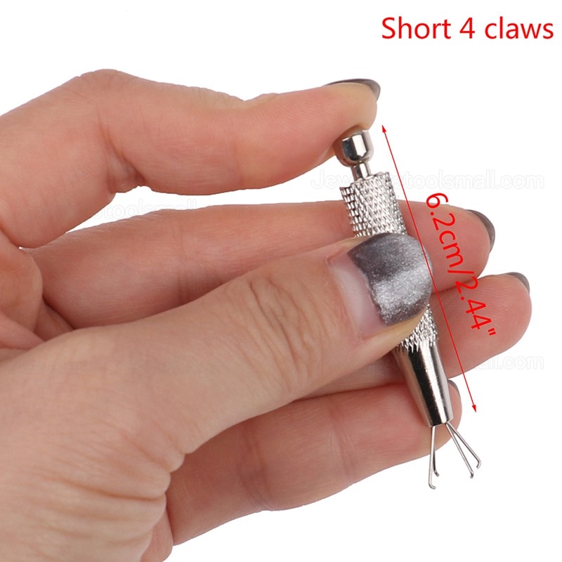 Professional Jewelry Holder Pick up Tool Diamond Gems Prong Tweezers Catcher Grabbers with 3 or 4 Claws