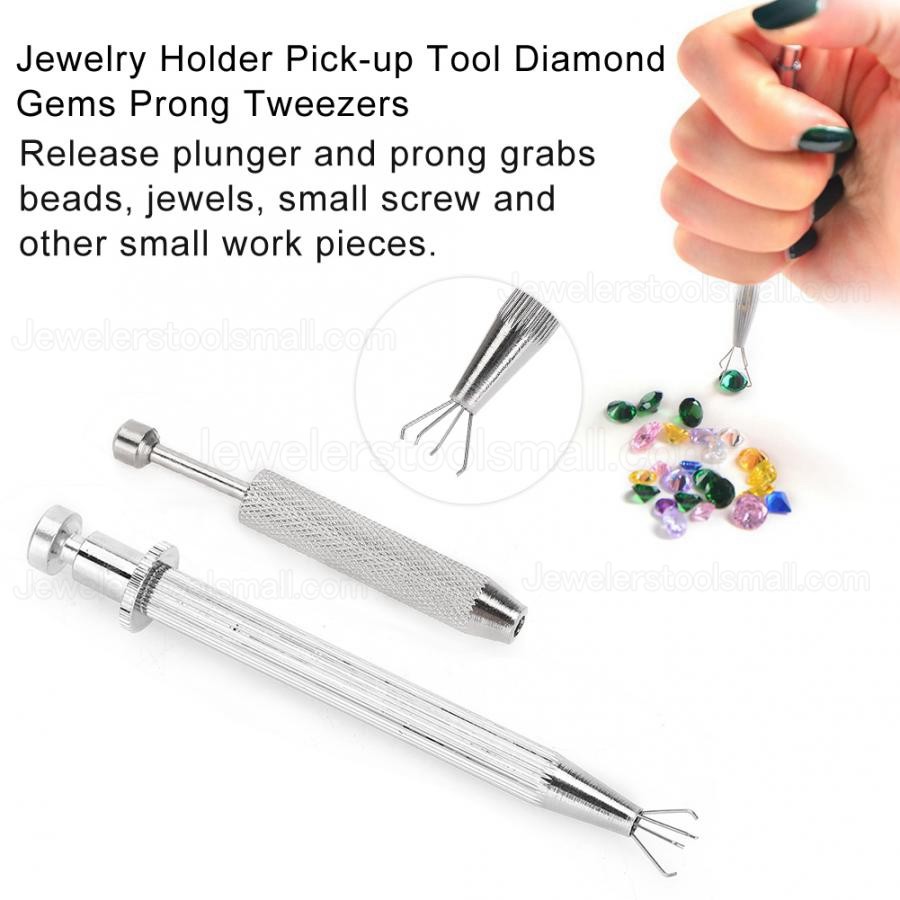 Professional Jewelry Holder Pick up Tool Diamond Gems Prong Tweezers Catcher Grabbers with 3 or 4 Claws