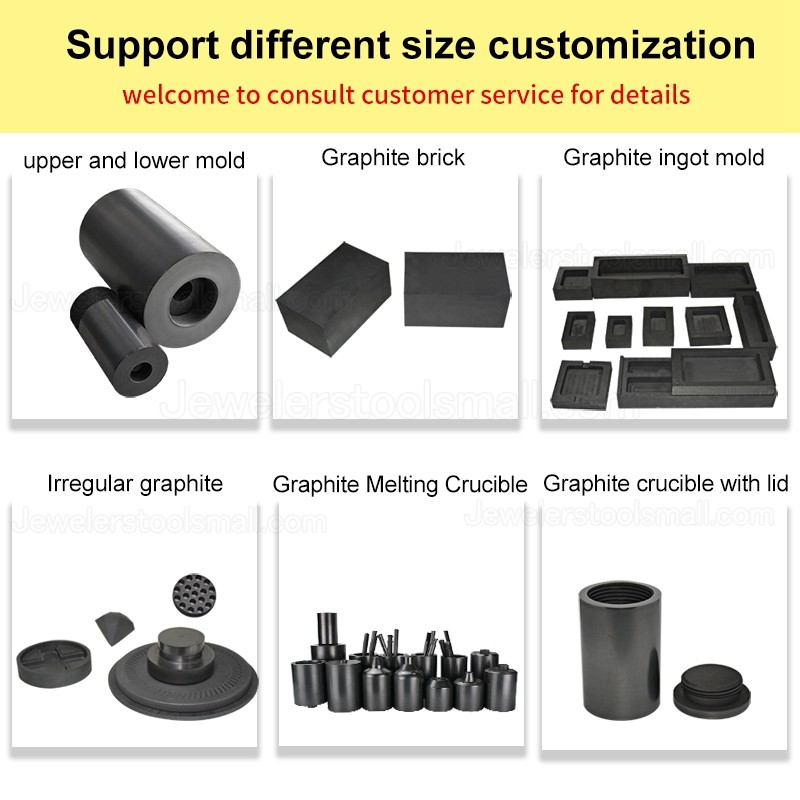 100g-500g Graphite Ingot Bar Mould Crucible for Melting Gold Casting Refining Silver Ingot