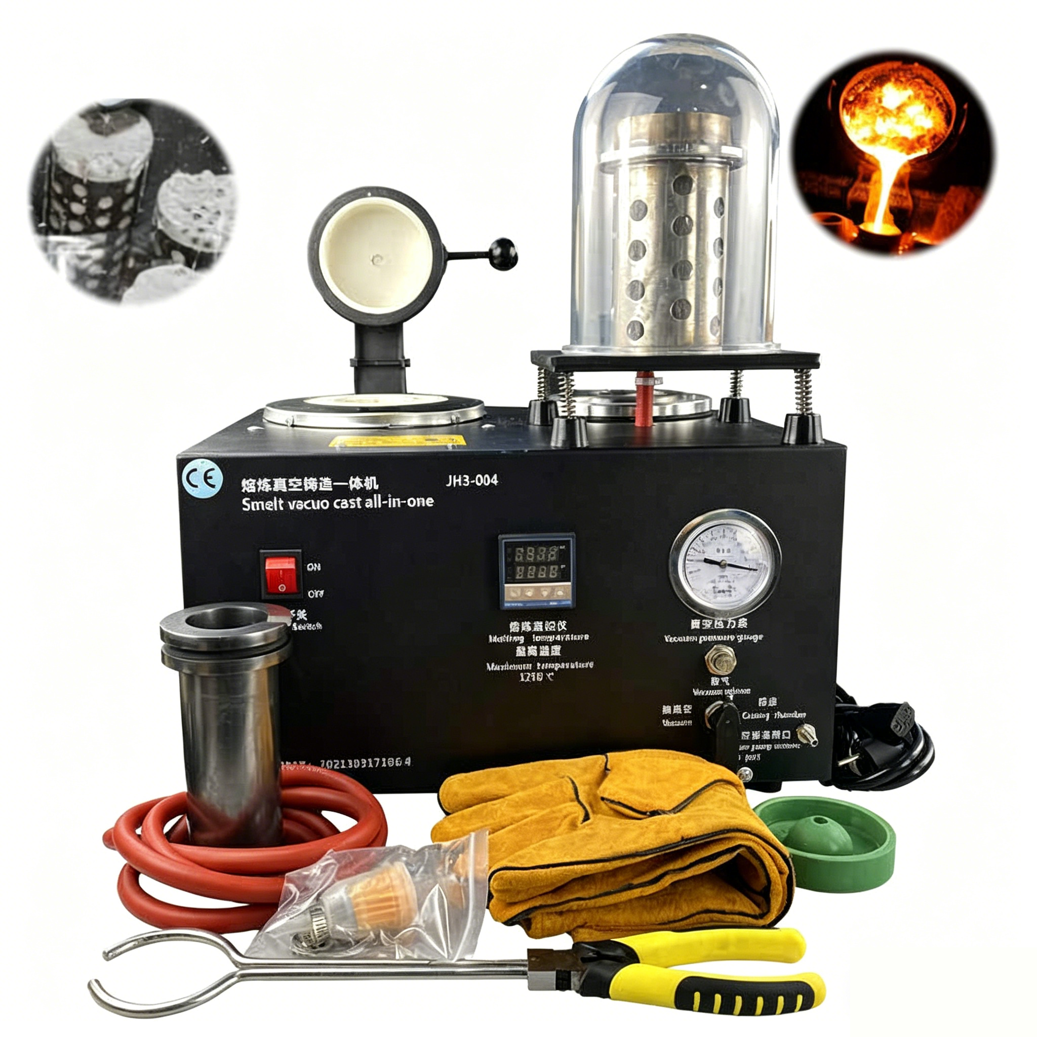 2000W 1250°C Digital Jewelry Vacuum Casting Machine Lost Wax Casting Jewelry