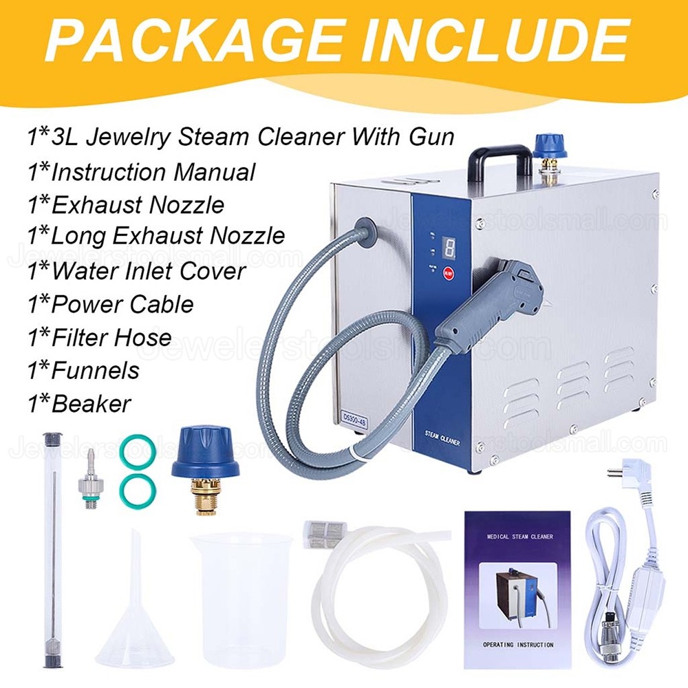 3L 2200W Portable Jewelry Steam Cleaner Machine with Steam Gun ...