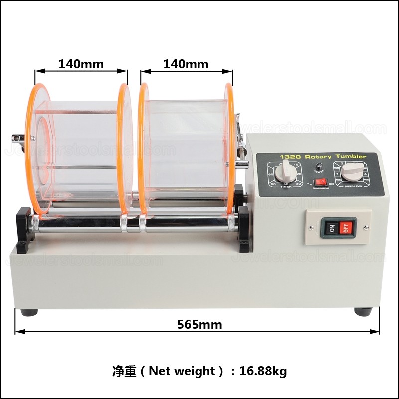 KD-1320 11kg Jewelry Rotary Tumbler Rotary Finishing Tools Jewelry Polishing Machine Rock Barrel Polishing Machine