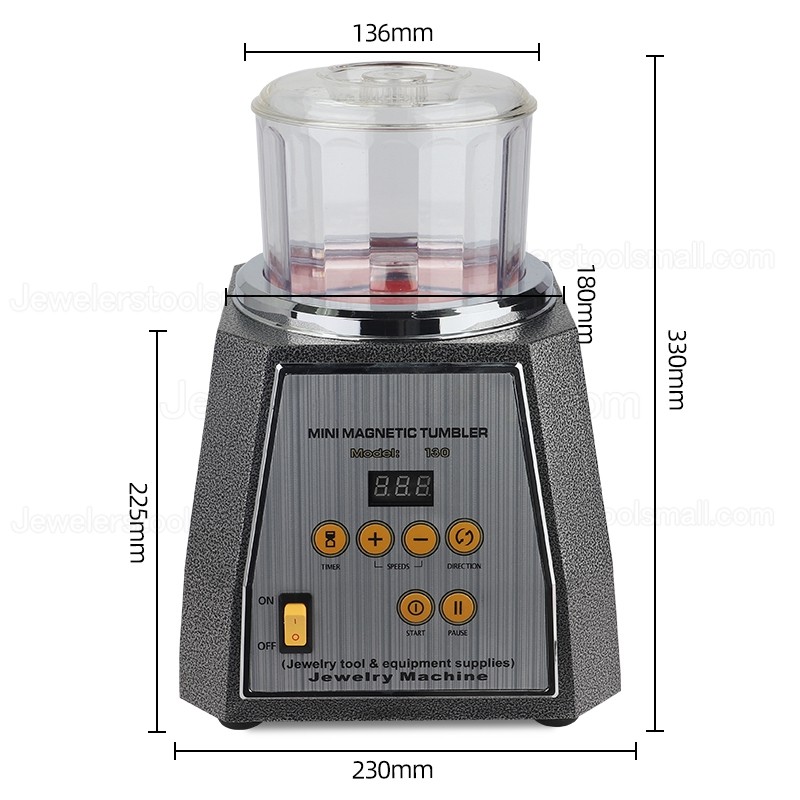 KT-130 Jewelry Magnetic Polishing Tumbler Jewelry Polisher Finishing Machine Jewelry Surface Polishing Grinding Cleaning