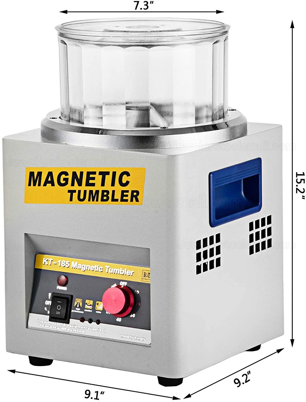 Jewelry Magnetic Tumbler 2000 RPM Finisher 7.3 inch Magnetic Polisher with Adjustable Speed KT185