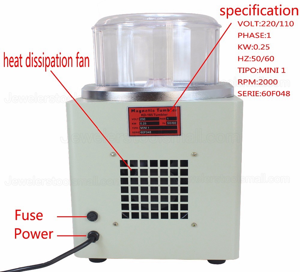 Jewelry Magnetic Tumbler 2000 RPM Finisher 7.3 inch Magnetic Polisher with Adjustable Speed KT185