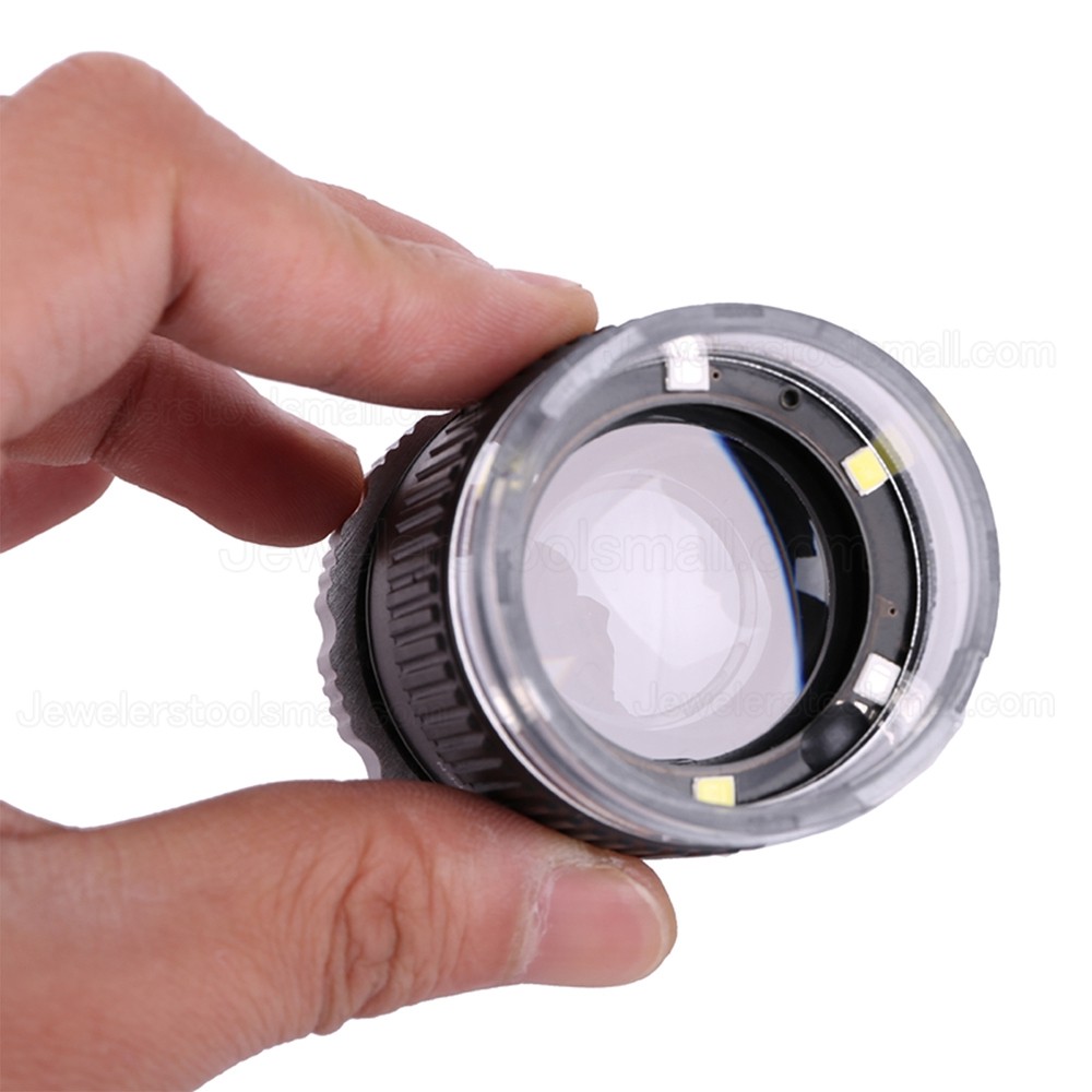 30X Adjustable Jewlery Magnification Magnifier Metal Cylinder Mirror with Scale Jewellery Magnifier