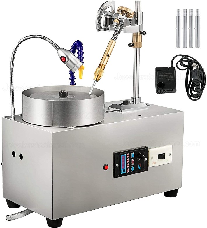 Jewelry Making Faceting Machine Gem Lapidary Gemstone Grinding Polishing Machine with Led Light & Water Pump