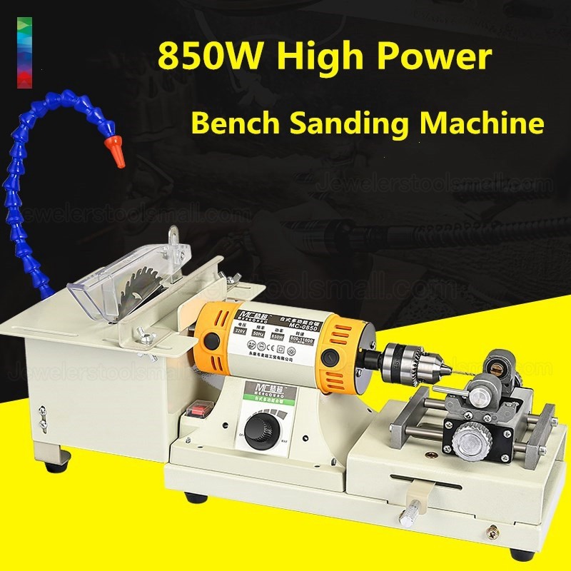 850W 5 IN 1 Multifunctional Desktop Polishing Machine Jade Carving Grinding Cutting Machine Round Bead Punching Machine