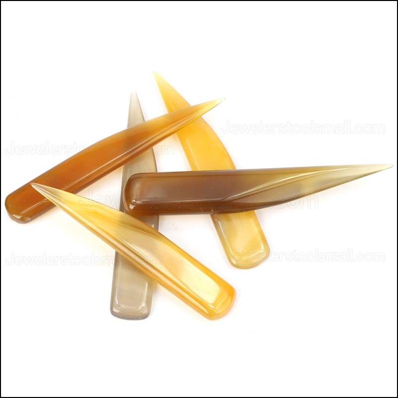 5Pcs 8cm Magic Faux Agate Knife Burnisher Polishing Hand Tool For Gold And Sliver Jewelry