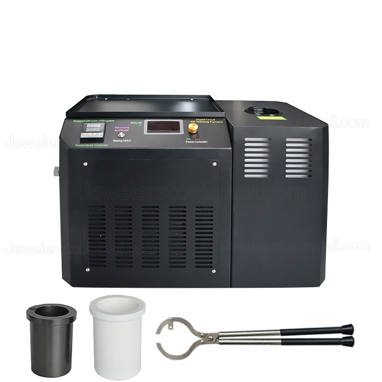 3KG Jewelry Gold Silver Induction Melting Furnace With Water Chiller for Gold Silver & Copper