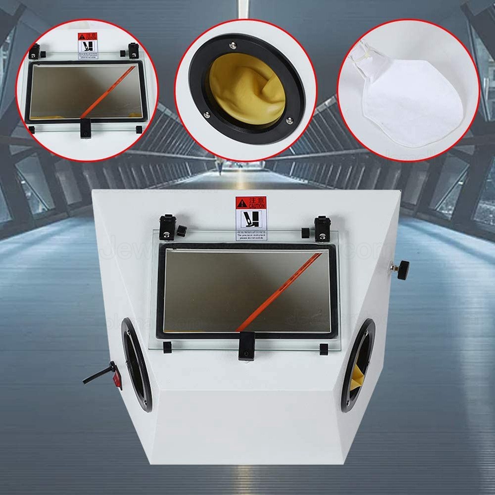 Desktop Jewelry Sandblaster Jewellery Sand Blasting Machine Removing Metal Oxide Layer