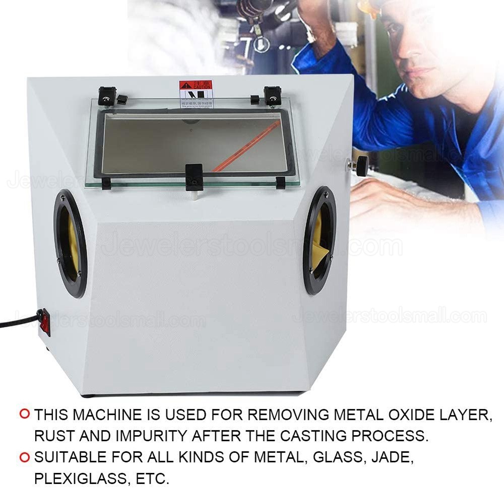 Desktop Jewelry Sandblaster Jewellery Sand Blasting Machine Removing Metal Oxide Layer